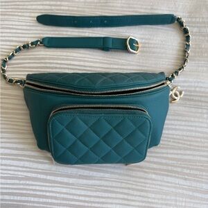 CHANEL Green Quilted WASTE BAG